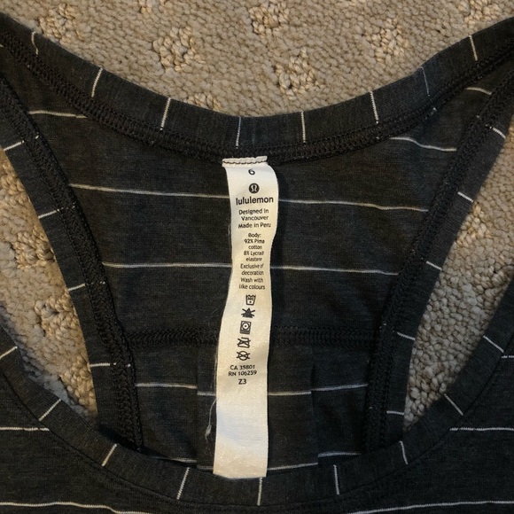 Lululemon Love Tank Striped Charcoal Gray 6 - Picture 3 of 4